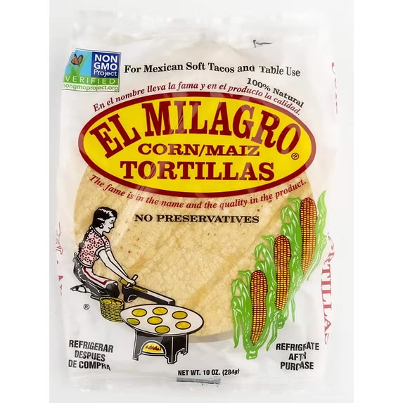 El Milagro corn tortillas package